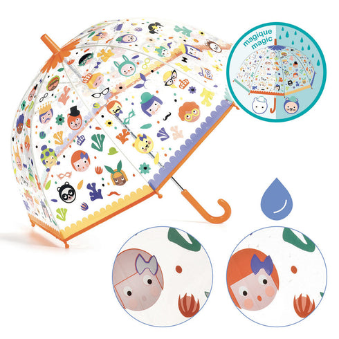 DJECO - Colour Change Child Umbrella - Faces